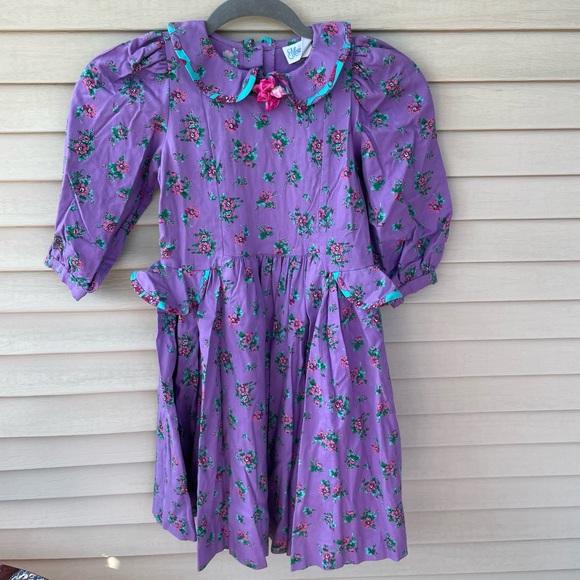 Mousefeathers Other - VINTAGE Mousefeathers Purple Floral Dress Size 6